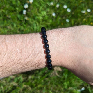 A beautiful dark black onyx bracelet