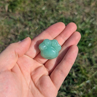 Green Aventurine carved crystal paw