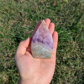 Lace amethyst carved crystal flame