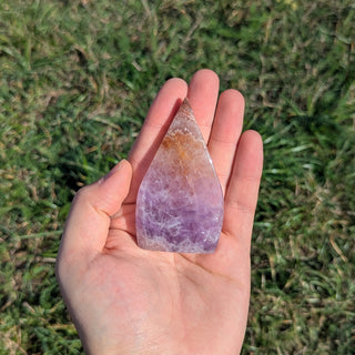 Lace amethyst carved crystal flame