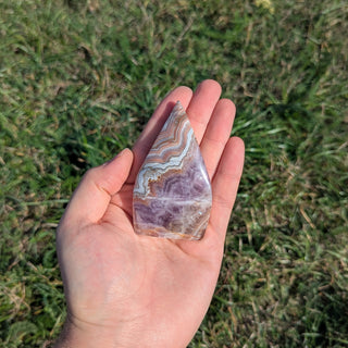Lace amethyst carved crystal flame