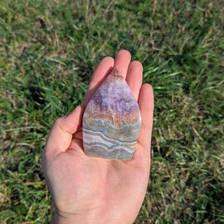 Lace amethyst carved crystal flame