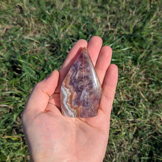 Lace amethyst carved crystal flame