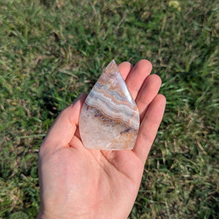 Lace amethyst carved crystal flame