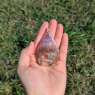 Lace amethyst carved crystal flame