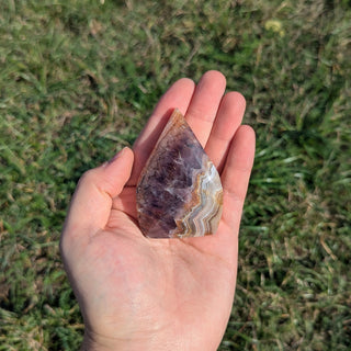 Lace amethyst carved crystal flame