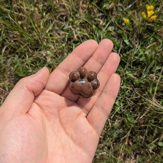 Mahogany Obsidian carved crystal paw.