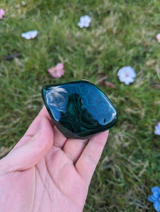 A beautiful dark green swirly malachite