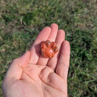Red Jasper carved crystal paw
