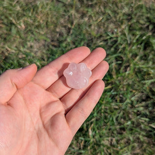 Rose Quartz carved crystal paw