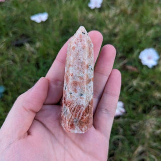 A beautiful sunstone crystal point