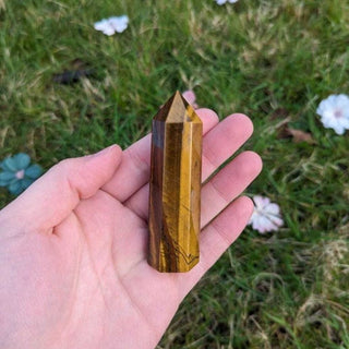 A beautiful iridescent tigers eye point