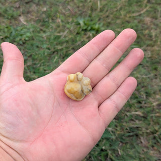 Yellow Jasper carved crystal paw