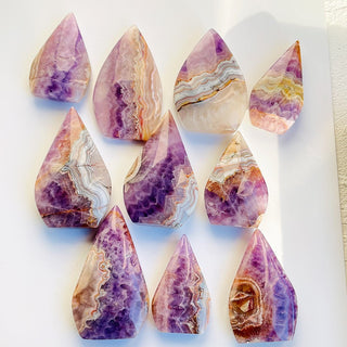 Lace amethyst carved crystal flame